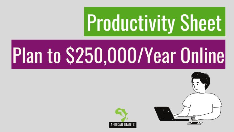productivity sheet plan